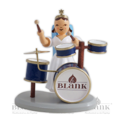 ELF 082 Angel with Long Pleated Robe and Drums, coloured