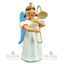 ELF 004 Angel with Long Pleated Robe and Slide Trombone, coloured