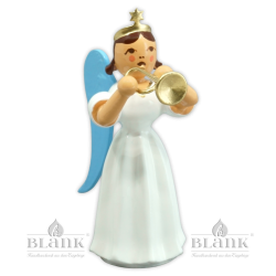 ELF 017 Angel with Long Pleated Robe and Trumpet, coloured