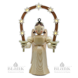 ELM 036 E Angel with Long Pleated Robe and Arch of Stars, 28 cm, electric