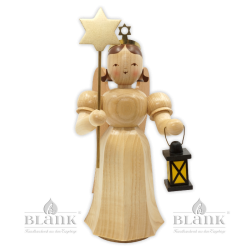 ELM 047 Angel with Long Pleated Robe with Lantern / Star, 23 cm