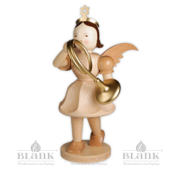EKG 015 Angel with Short Pleated Skirt and French Horn, 50 cm