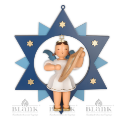 ESFM 007 Angel in a Star with Lyre, 30 cm, coloured