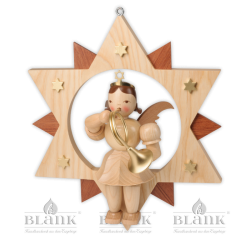 ESM 015 Angel in a Star with French Horn, 30 cm