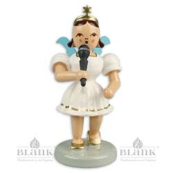 EKF 094 Angel with short pleated skirt and microphone, coloured