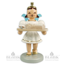 EKF-MF 017 Angel with Short Pleated Skirt and Christmas Stollen, coloured