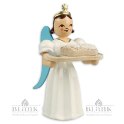 Angel with Long Pleated Robe and Christmas Stollen, coloured