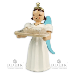 Angel with Long Pleated Robe and Christmas Stollen, coloured