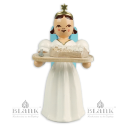 ELF-MF 017 Angel with Long Pleated Robe and Christmas Stollen, coloured