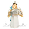 Angel with Long Pleated Robe and Candle Arch, electric, 22 cm, coloured