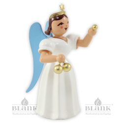 ELF-MF 006 Angel with Long Pleated Robe and Christmas Ornaments, coloured